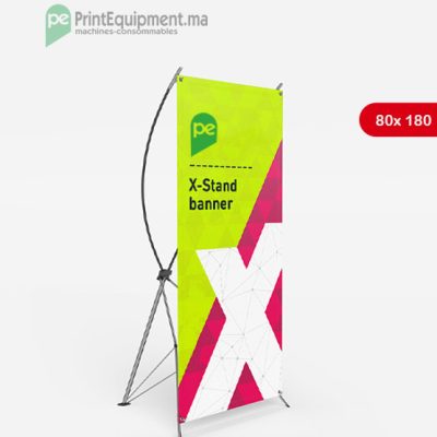 Structure banner (X-Banner) en forme de X format 80 x 180 cm
